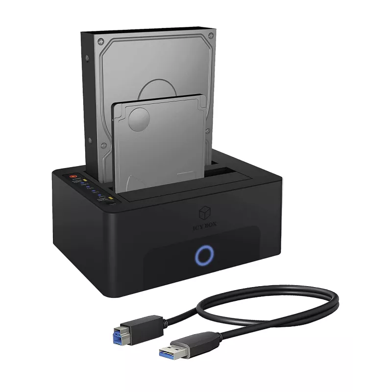 ICY BOX 2-zatokowa stacja dokująca i klonująca dla dysków SATA 2,5 lub 3,5 cala do hosta USB 3.0