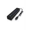 ICY BOX IB-HUB1700-C3 USB 3.2 Gen 1 (3.1 Gen 1) Type-C 5000 Mbit/s Czarny