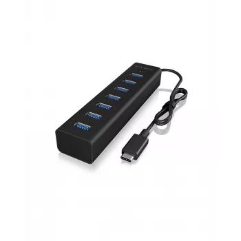 ICY BOX IB-HUB1700-C3 USB 3.2 Gen 1 (3.1 Gen 1) Type-C 5000 Mbit/s Czarny