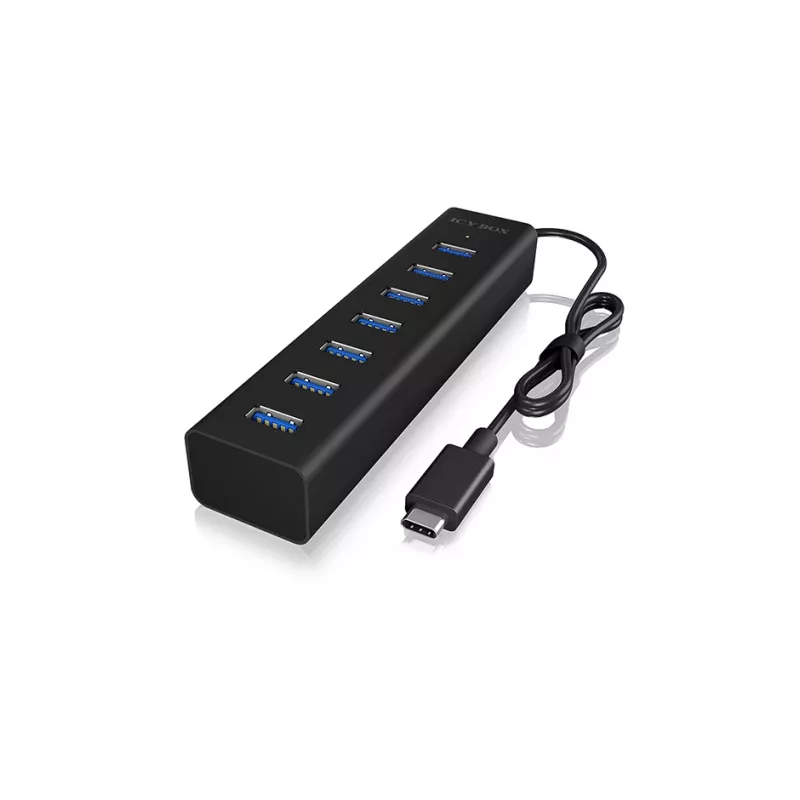 ICY BOX IB-HUB1700-C3 USB 3.2 Gen 1 (3.1 Gen 1) Type-C 5000 Mbit/s Czarny