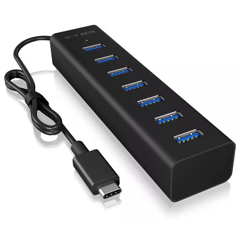 ICY BOX IB-HUB1700-C3 USB 3.2 Gen 1 (3.1 Gen 1) Type-C 5000 Mbit/s Czarny