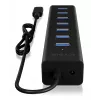 ICY BOX IB-HUB1700-C3 USB 3.2 Gen 1 (3.1 Gen 1) Type-C 5000 Mbit/s Czarny