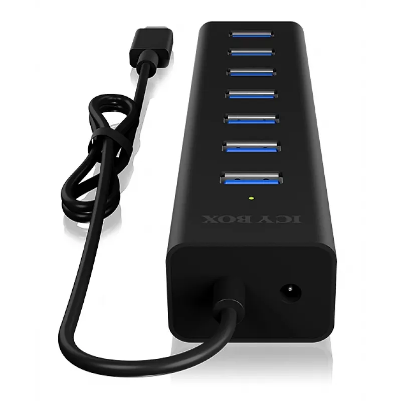 ICY BOX IB-HUB1700-C3 USB 3.2 Gen 1 (3.1 Gen 1) Type-C 5000 Mbit/s Czarny