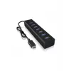 ICY BOX IB-HUB1700-C3 USB 3.2 Gen 1 (3.1 Gen 1) Type-C 5000 Mbit/s Czarny