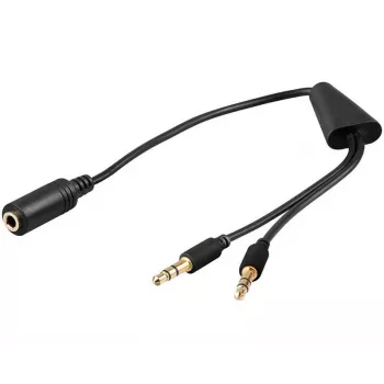 Kabel audio Microconnect AUDAL 0,4 m 2x3,5 mm męski na 3,5 mm żeński czarny