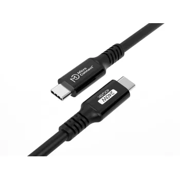 Kabel USB Microconnect USB4CC2-240W 2m USB4 Gen 3x2 40 Gbit/s Czarny