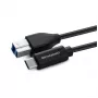 Microconnect USB3.1CB3 kabel USB USB 3.2 Gen 1 (3.1 Gen 1) 3 m USB C USB B Czarny
