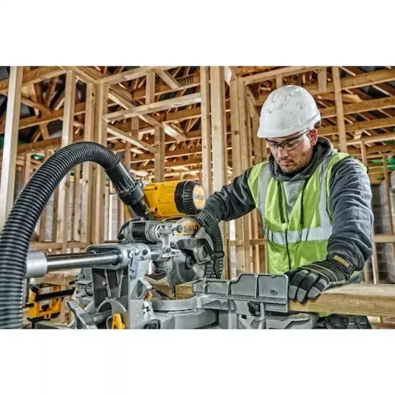Piła ukośna DeWALT DWS727-QS, stacjonarna piła ukośnicowa, waga 22 kg, wysokość 460 mm