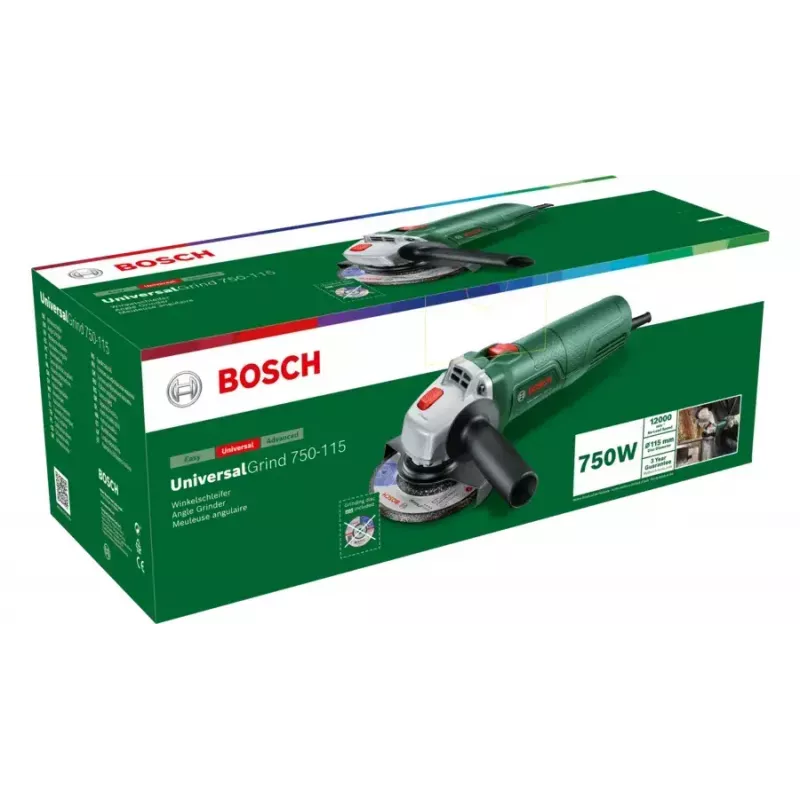 Bosch UniversalGrind 750-115 06033E2000 szlifierka kątowa, 750 W, zielona/czarna