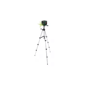 Poziomica laserowa Bosch Quigo zielony ze statywem 1,1 m — kompaktowy zestaw lasera krzyżowego
