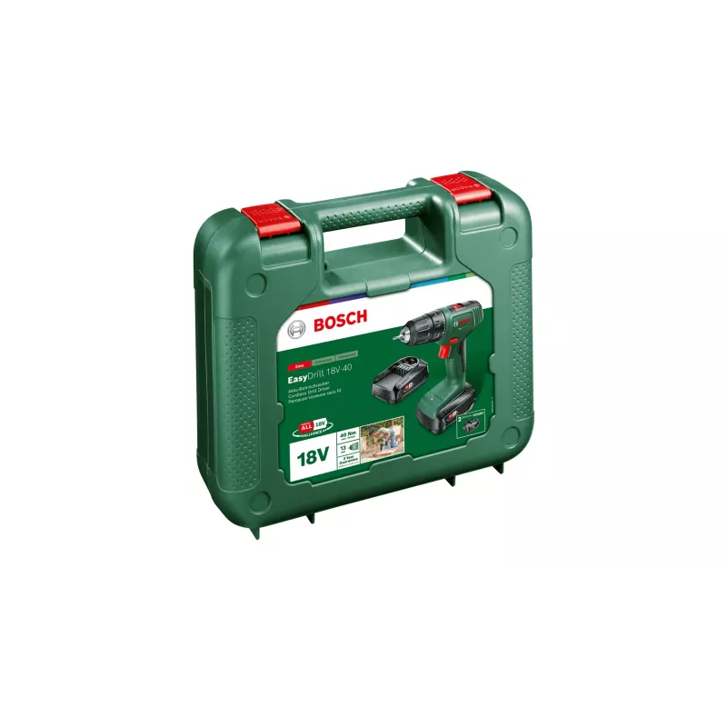 Bosch Easy Drill 18V-40 1630 RPM Keyless 1.3 kg Czarny, zielony
