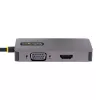 StarTech.com Adapter wideo USB-C, Adapter USB-C do HDMI DVI VGA, Do 4K 60 Hz, Aluminium, Wieloportowy adapter wideo, Zgodny z Thunderbolt 3 / 4, Adapter podróżny USB Type-C