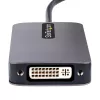StarTech.com Adapter wideo USB-C, Adapter USB-C do HDMI DVI VGA, Do 4K 60 Hz, Aluminium, Wieloportowy adapter wideo, Zgodny z Thunderbolt 3 / 4, Adapter podróżny USB Type-C