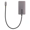 StarTech.com Adapter wideo USB-C, Adapter USB-C do HDMI DVI VGA, Do 4K 60 Hz, Aluminium, Wieloportowy adapter wideo, Zgodny z Thunderbolt 3 / 4, Adapter podróżny USB Type-C