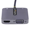 StarTech.com Adapter wideo USB C, adapter wieloportowy USB C na HDMI VGA, audio 3,5 mm, 4K 60 Hz HDR, przesył mocy 100 W PD, zgodny z Thunderbolt 3/4 – podróżny adapter wyświetlacza USB C