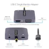 StarTech.com Adapter wideo USB C, adapter wieloportowy USB C na HDMI VGA, audio 3,5 mm, 4K 60 Hz HDR, przesył mocy 100 W PD, zgodny z Thunderbolt 3/4 – podróżny adapter wyświetlacza USB C