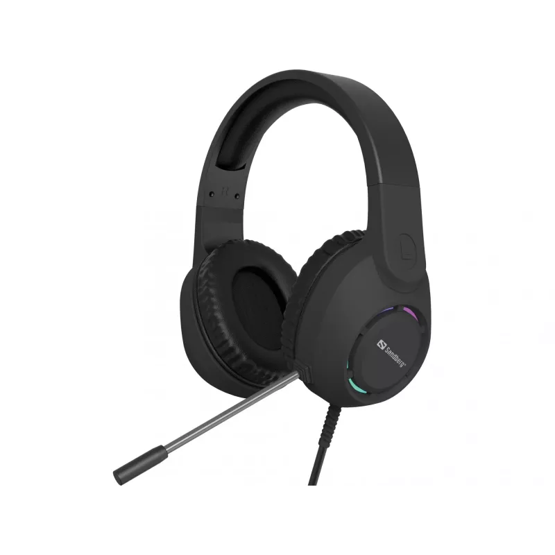 Zestaw słuchawkowy SANDBERG BossBlaster USB — przewodowy zestaw słuchawkowy gamingowy, 20–20000 Hz, kabel 2 m, 240 g, czarny