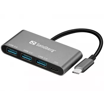 USB-C do 3xUSB 3.0 Hub + PD Sandberg 136-03
