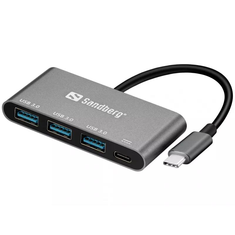 USB-C do 3xUSB 3.0 Hub + PD Sandberg 136-03