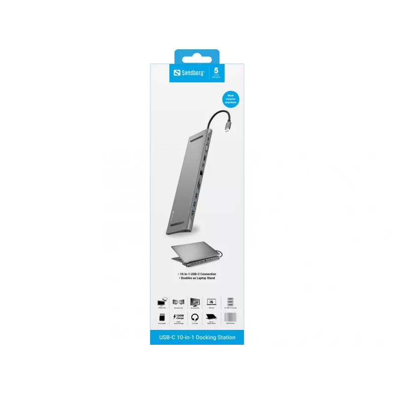 Stacja dokująca Sandberg USB-C 10 w 1
