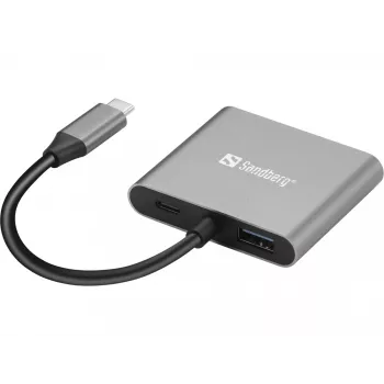 Sandberg USB-C Dock 2xHDMI+USB+PD Maksymalna rozdzielczość 3840x2160