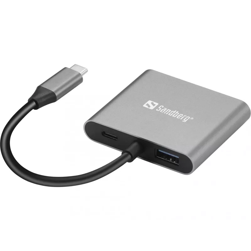 Sandberg USB-C Dock 2xHDMI+USB+PD Maksymalna rozdzielczość 3840x2160