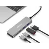 Sandberg USB-C na 2xUSB-A + 2xUSB-C Hub Szary Aluminium