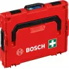 Apteczka pierwszej pomocy Bosch 1600A02X2R — zestaw zgodny z normą DIN w walizce L-BOXX 102, czerwona