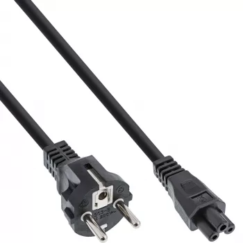 Kabel zasilający InLine typu F, niemiecki / „Mickey mysz” do notebooka, czarny, 0,3 m