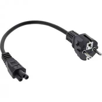 Kabel zasilający InLine typu F, niemiecki / „Mickey mysz” do notebooka, czarny, 0,3 m