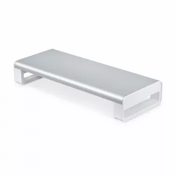 StarTech.com Ergonomiczna podstawka pod monitor, do 33lb/15kg, stała wysokość 3,5in/9cm, podstawka pod monitor/laptop na biurko, platforma stalowa, szybki montaż, optymalizacja przestrzeni roboczej
