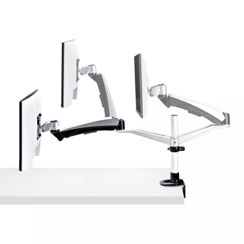 Uchwyt biurkowy do monitora StarTech.com do ekranów 27 inch 16:9 lub 30 inch 21:9 Ultrawide, VESA 75x75/100x100, beznarzędziowa regulacja ramienia, zacisk C/przepust, ramię ze sprężyną