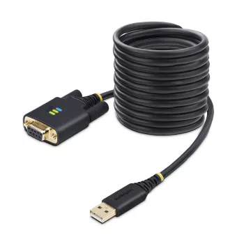 StarTech.com 10ft (3m) adapter kablowya szeregowego USB na null modem, Wymienne śruby/nakrętki DB9, Zatrzymanie COM, USB-A do RS232, FTDI, Ochrona ESD Poziom 4, Windows/macOS/ChromeOS/Linux - Wytrzymała konstrukcja TPE