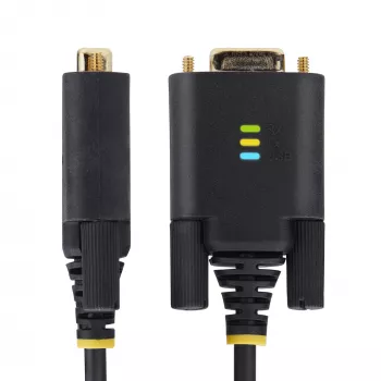 StarTech.com 10ft (3m) adapter kablowya szeregowego USB na null modem, Wymienne śruby/nakrętki DB9, Zatrzymanie COM, USB-A do RS232, FTDI, Ochrona ESD Poziom 4, Windows/macOS/ChromeOS/Linux - Wytrzymała konstrukcja TPE