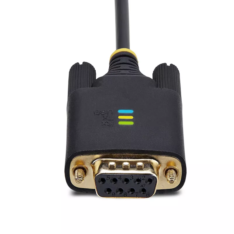 StarTech.com 10ft (3m) adapter kablowya szeregowego USB na null modem, Wymienne śruby/nakrętki DB9, Zatrzymanie COM, USB-A do RS232, FTDI, Ochrona ESD Poziom 4, Windows/macOS/ChromeOS/Linux - Wytrzymała konstrukcja TPE