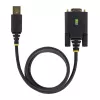 StarTech.com 10ft (3m) adapter kablowya szeregowego USB na null modem, Wymienne śruby/nakrętki DB9, Zatrzymanie COM, USB-A do RS232, FTDI, Ochrona ESD Poziom 4, Windows/macOS/ChromeOS/Linux - Wytrzymała konstrukcja TPE