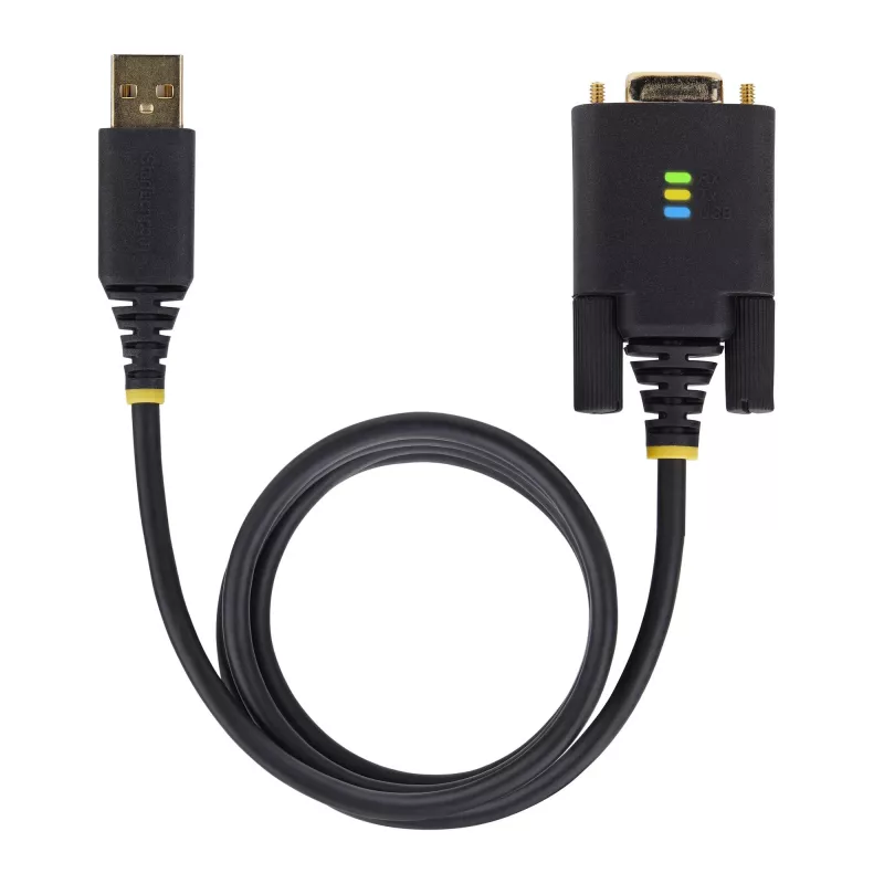StarTech.com 10ft (3m) adapter kablowya szeregowego USB na null modem, Wymienne śruby/nakrętki DB9, Zatrzymanie COM, USB-A do RS232, FTDI, Ochrona ESD Poziom 4, Windows/macOS/ChromeOS/Linux - Wytrzymała konstrukcja TPE