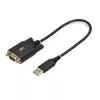 StarTech.com 1ft (30cm) USB do Null Modem Serial adapter kablowya, COM Retention, FTDI, USB-A do DB9 RS232, Wymienne nakrętki/śruby DB9, Windows/macOS/Linux