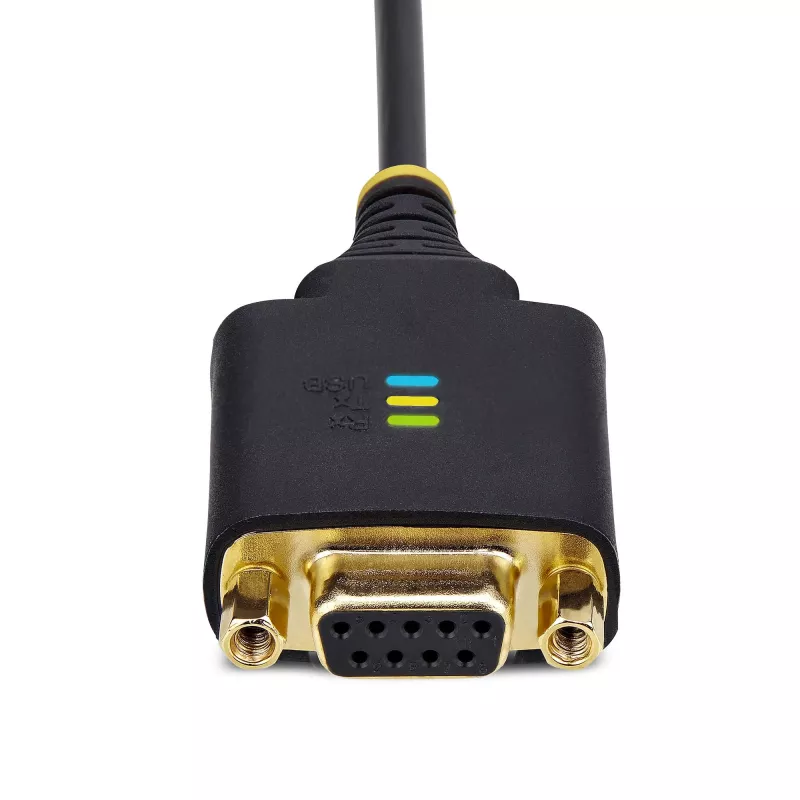 StarTech.com 1ft (30cm) USB do Null Modem Serial adapter kablowya, COM Retention, FTDI, USB-A do DB9 RS232, Wymienne nakrętki/śruby DB9, Windows/macOS/Linux