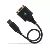 StarTech.com 1ft (30cm) USB do Null Modem Serial adapter kablowya, COM Retention, FTDI, USB-A do DB9 RS232, Wymienne nakrętki/śruby DB9, Windows/macOS/Linux