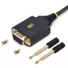 StarTech.com 1ft (30cm) USB do Null Modem Serial adapter kablowya, COM Retention, FTDI, USB-A do DB9 RS232, Wymienne nakrętki/śruby DB9, Windows/macOS/Linux