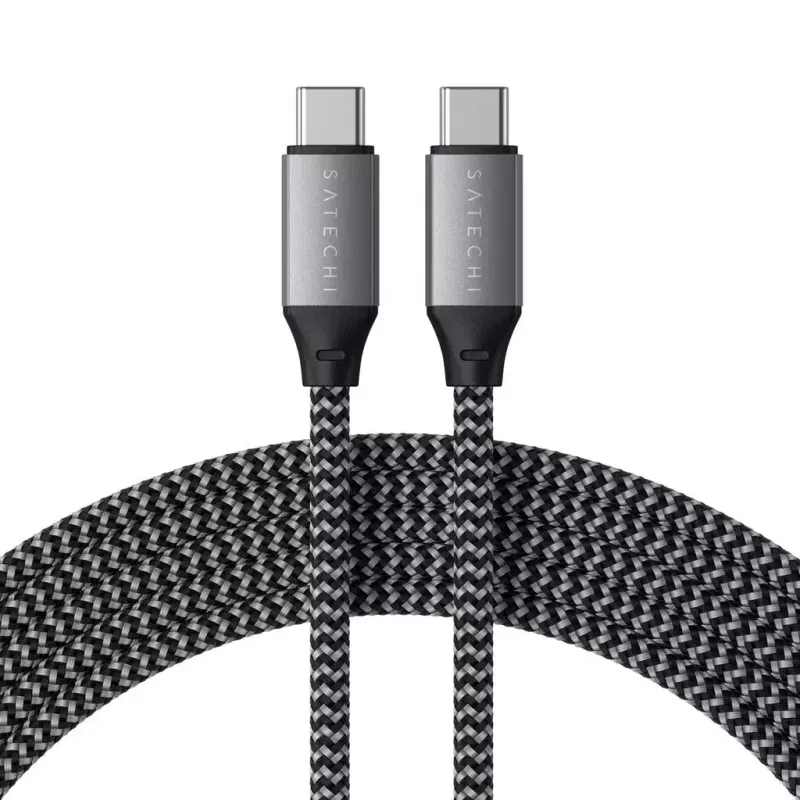 Kabel USB-C na USB-C Satechi ST-TCC2MM — 2 m, czarno-szary, 0,48 Gbit/s