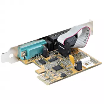 StarTech.com 2-portowa karta szeregowa PCI Express, dwuportowa karta szeregowa PCIe na RS232 (DB9), UART 16C1050, standardowe lub niskoprofilowe wsporniki, zatrzymywanie COM, dla Windows i Linux