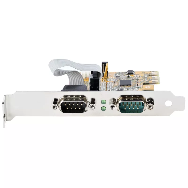 StarTech.com 2-portowa karta szeregowa PCI Express, dwuportowa karta szeregowa PCIe na RS232 (DB9), UART 16C1050, standardowe lub niskoprofilowe wsporniki, zatrzymywanie COM, dla Windows i Linux