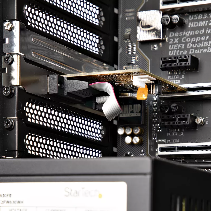 StarTech.com 2-portowa karta szeregowa PCI Express, dwuportowa karta szeregowa PCIe na RS232 (DB9), UART 16C1050, standardowe lub niskoprofilowe wsporniki, zatrzymywanie COM, dla Windows i Linux