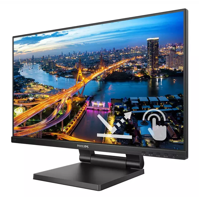 Philips B Line 222B1TC/00 monitor komputerowy 54,6 cm (21,5 cala) 1920 x 1080 pikseli Full HD LED ekran dotykowy Czarny