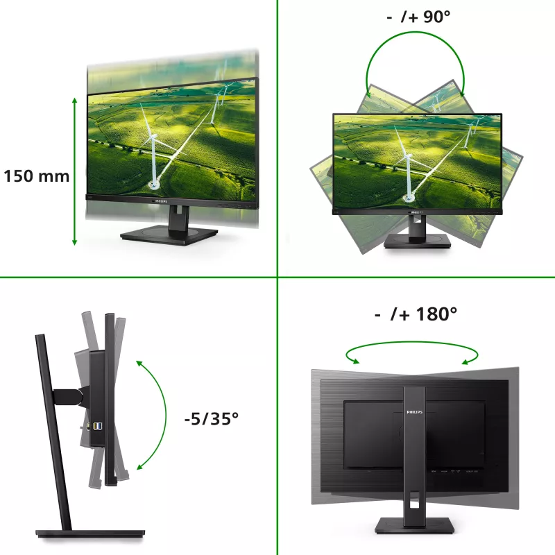 Philips 242B1G/00 monitor komputerowy 60,5 cm (23,8 cala) 1920 x 1080 pikseli Full HD LED Czarny