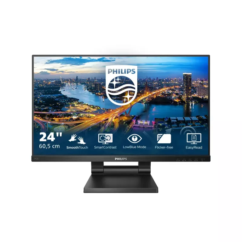 Philips 242B1TC/00 monitor komputerowy 60,5 cm (23,8 cala) 1920 x 1080 pikseli Full HD LED Dotykowy Czarny