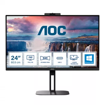 Monitor komputerowy AOC V5 24V5CW/BK 60,5 cm (23,8 cala) 1920 x 1080 pikseli Full HD LED Czarny