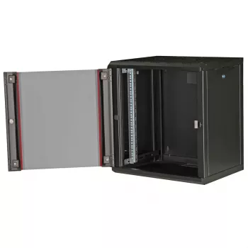 Szafa rack naścienna 19-calowa ROLINE Pro 12U, 600x450 mm, czarna, zamek na klucz, IP20
